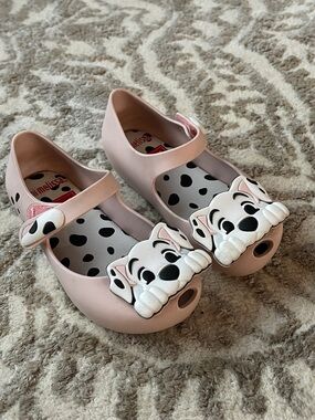 Melissa Girls Pink Dalmatian Face Mary Jane Sandals little girls size 9